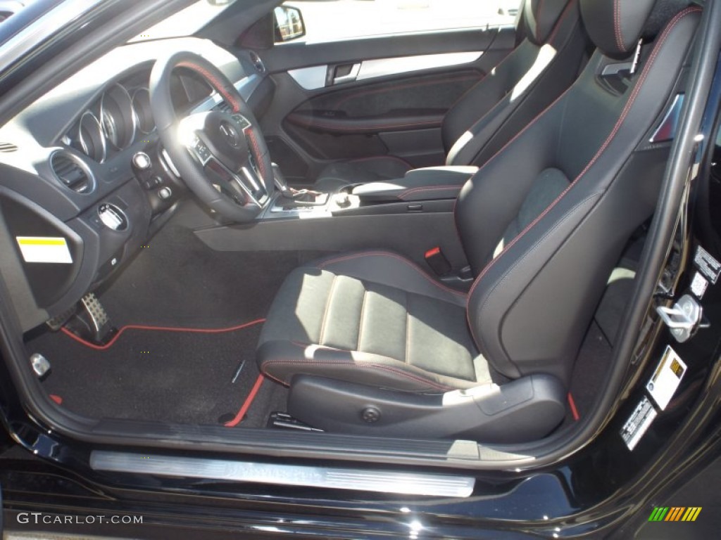 2014 C 250 Coupe - Black / Black/Red Stitch w/DINAMICA Inserts photo #7