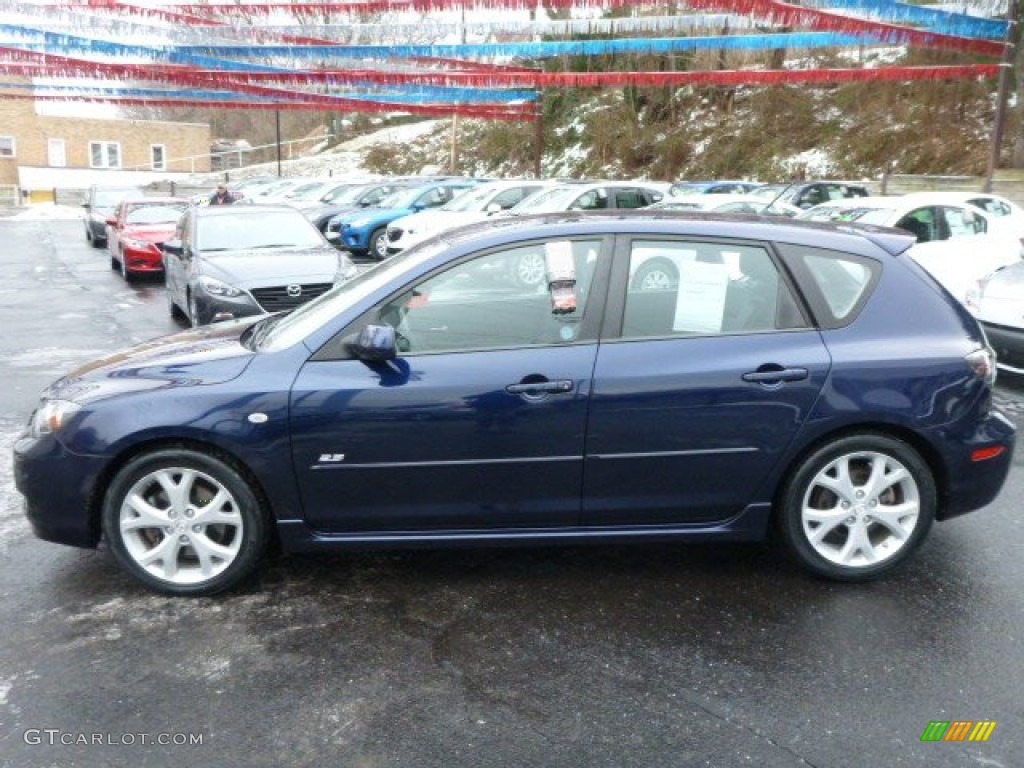 2008 MAZDA3 s Grand Touring Hatchback - Stormy Blue Mica / Black photo #2