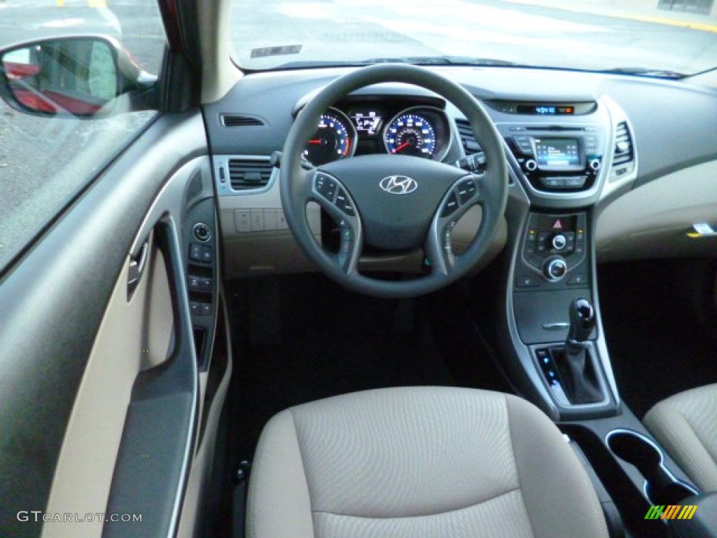 Beige Interior 2014 Hyundai Elantra SE Sedan Photo #89739487