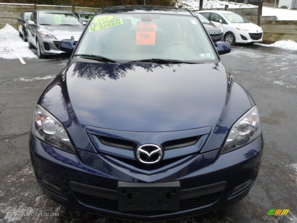 2008 MAZDA3 s Grand Touring Hatchback - Stormy Blue Mica / Black photo #18
