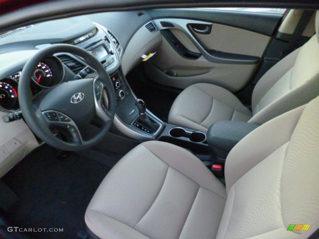 Beige Interior 2014 Hyundai Elantra SE Sedan Photo #89739532