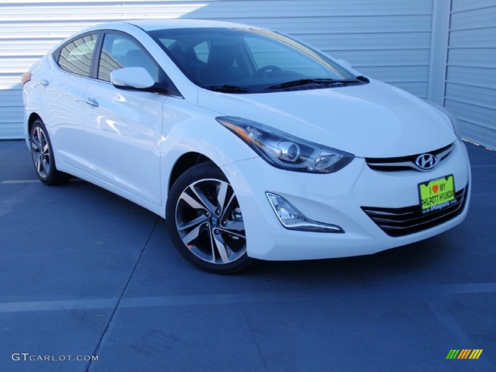 2014 Elantra Limited Sedan - White / Black photo #2