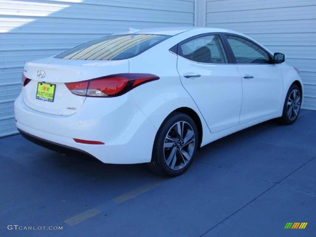 2014 Elantra Limited Sedan - White / Black photo #4