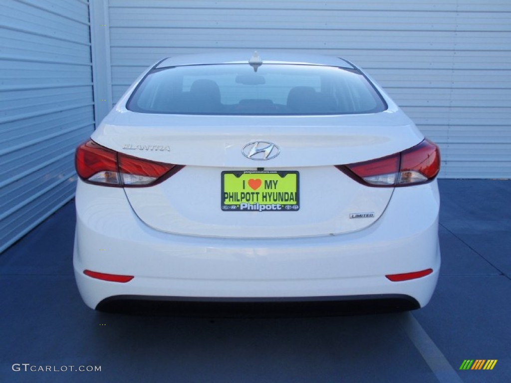 2014 Elantra Limited Sedan - White / Black photo #5