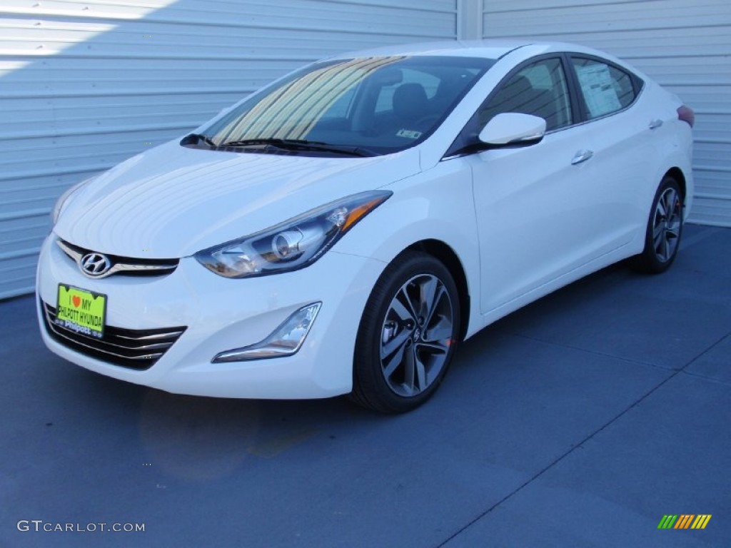 2014 Elantra Limited Sedan - White / Black photo #7
