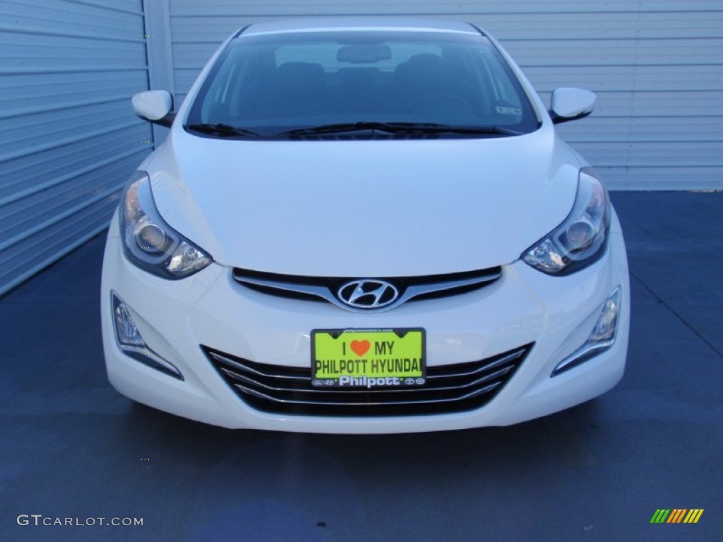 2014 Elantra Limited Sedan - White / Black photo #8