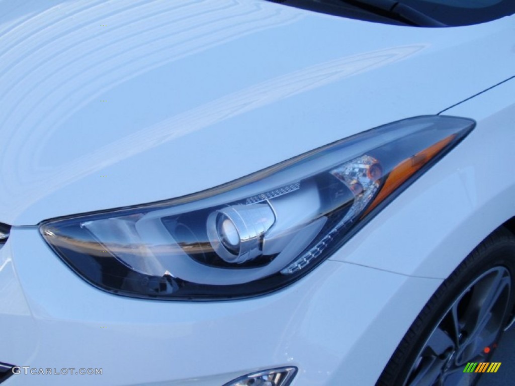 2014 Elantra Limited Sedan - White / Black photo #9