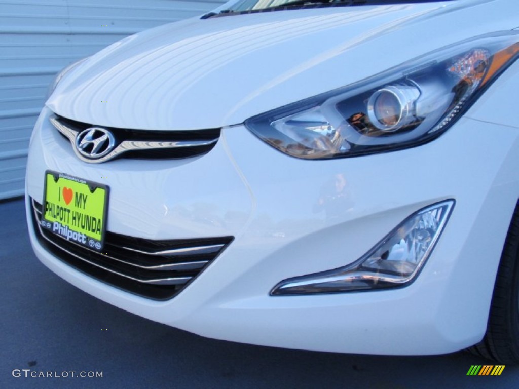 2014 Elantra Limited Sedan - White / Black photo #11
