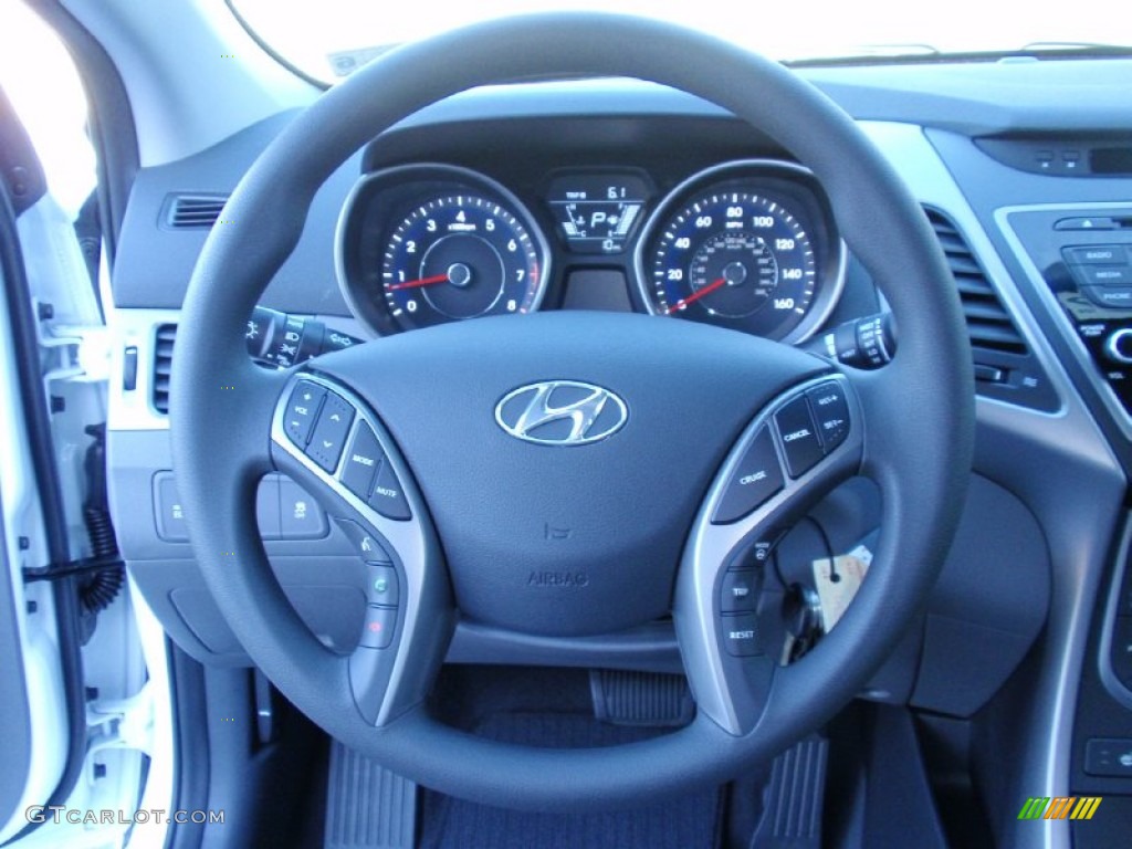 2014 Hyundai Elantra SE Sedan Gray Steering Wheel Photo #89743099