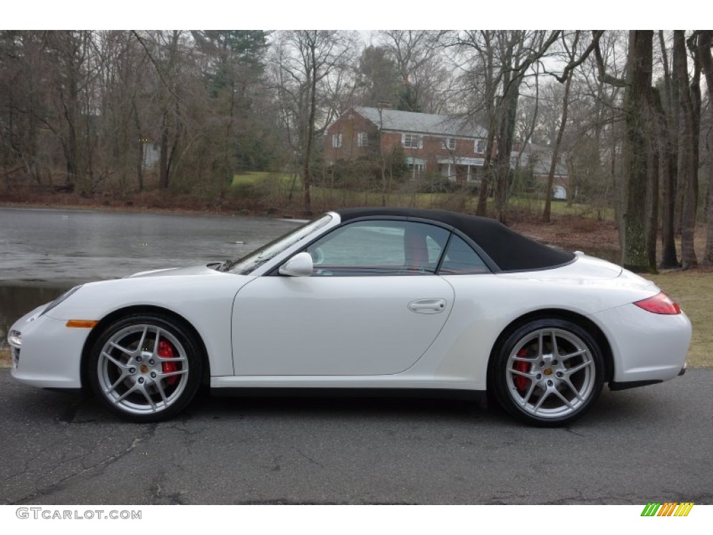 2009 911 Carrera 4S Cabriolet - Carrara White / Carrera Red photo #3