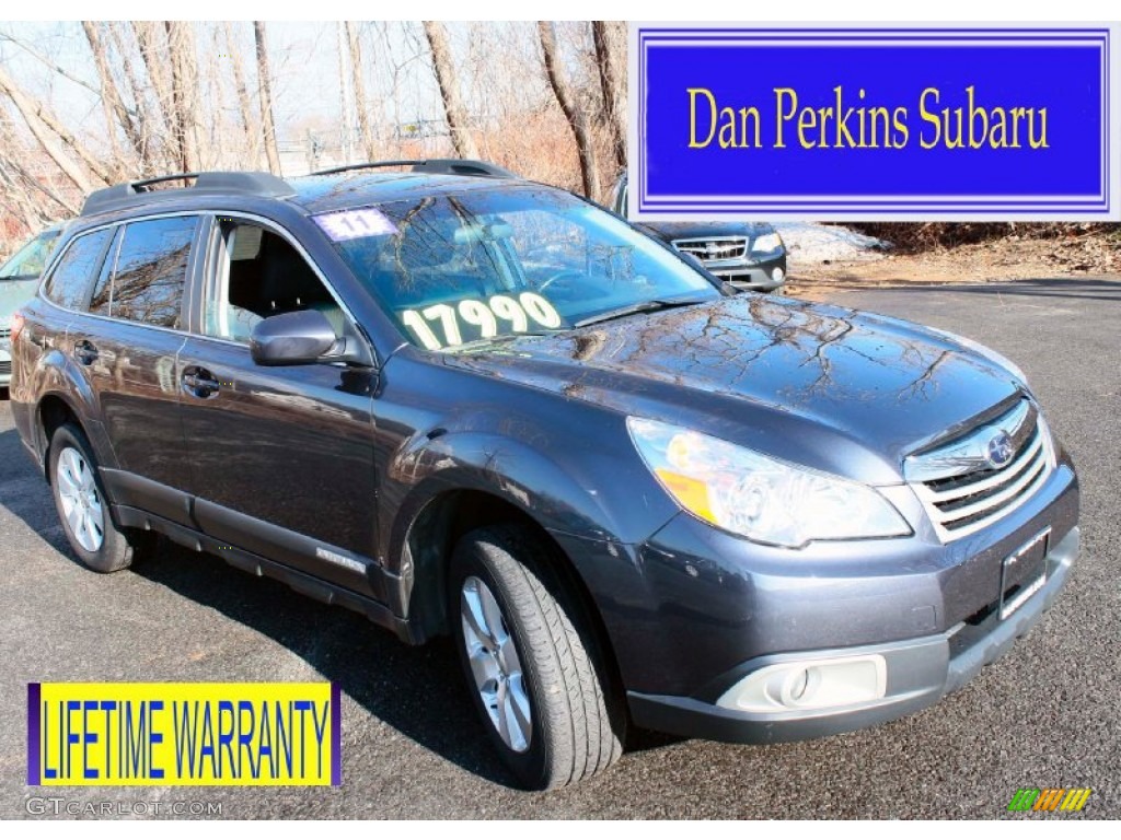 2011 Outback 2.5i Premium Wagon - Graphite Gray Metallic / Off Black photo #1