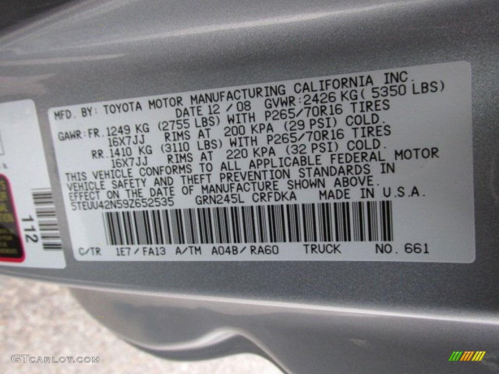 2009 Tacoma V6 TRD Access Cab 4x4 - Silver Streak Mica / Graphite Gray photo #19