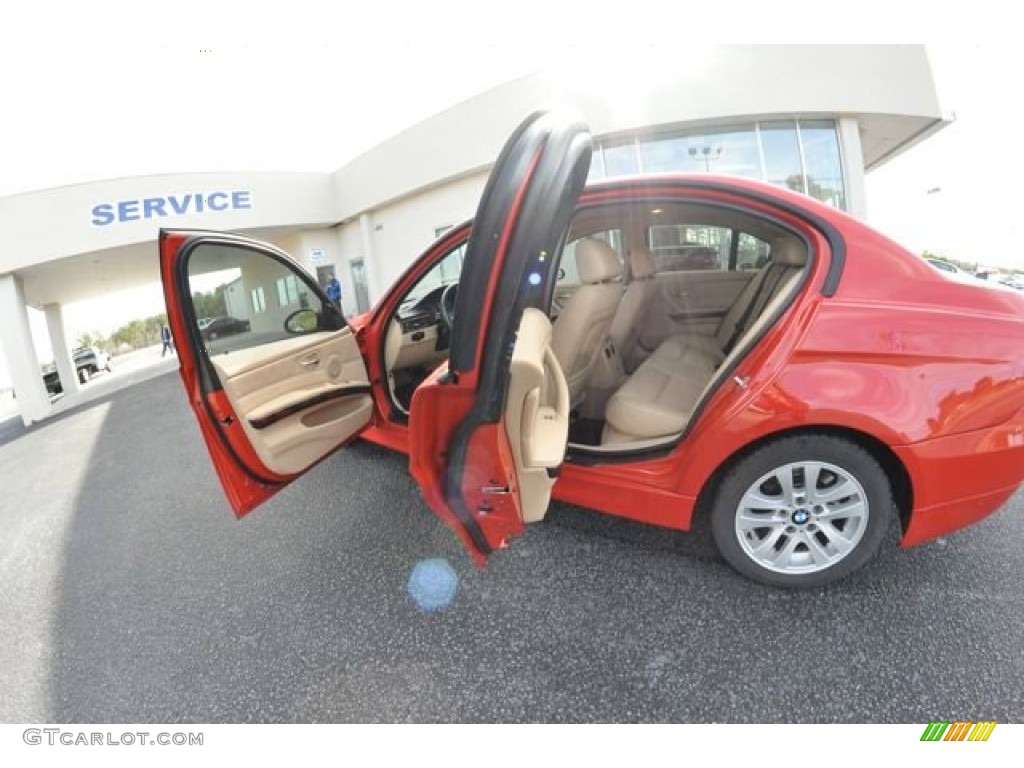 2006 3 Series 325i Sedan - Electric Red / Beige photo #10