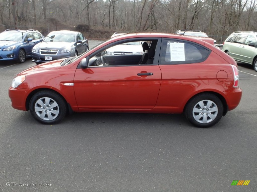 2009 Accent GS 3 Door - Tango Red / Black photo #6