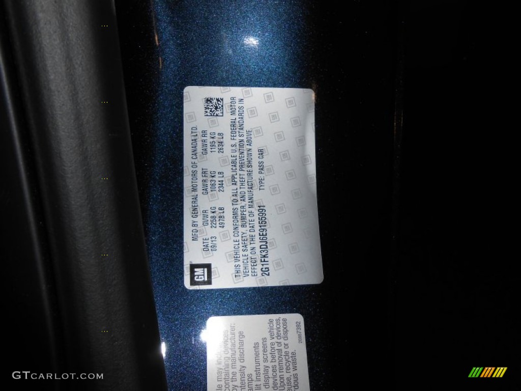 2014 Chevrolet Camaro SS/RS Convertible Info Tag Photos