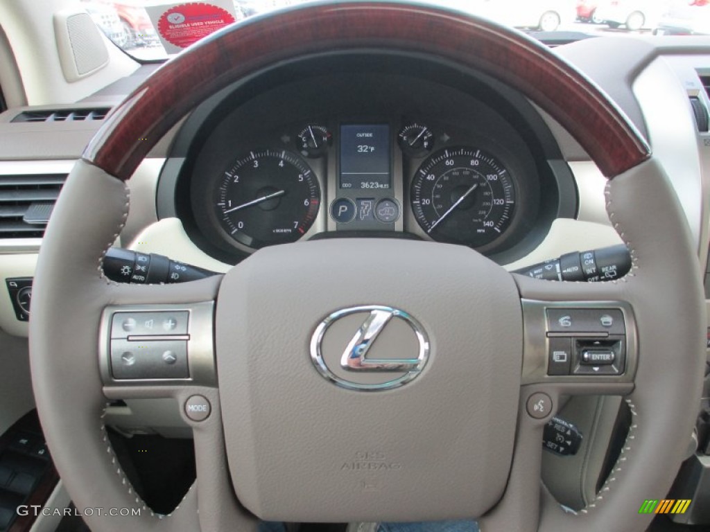 2013 Lexus GX 460 Premium Ecru/Auburn Bubinga Steering Wheel Photo #89752561