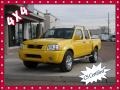 2001 Solar Yellow Nissan Frontier SE V6 Crew Cab 4x4  photo #1