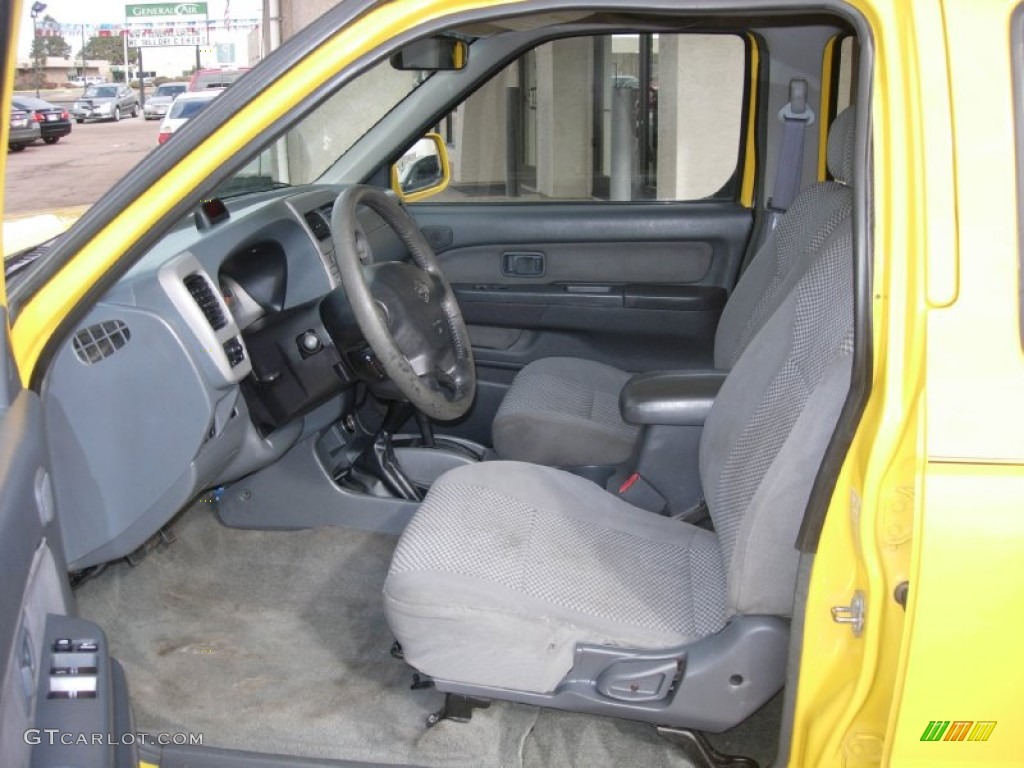 2001 Frontier SE V6 Crew Cab 4x4 - Solar Yellow / Gray photo #6