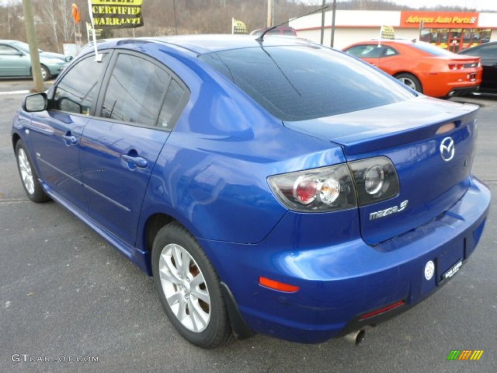 2008 MAZDA3 s Touring Sedan - Aurora Blue Mica / Black photo #3