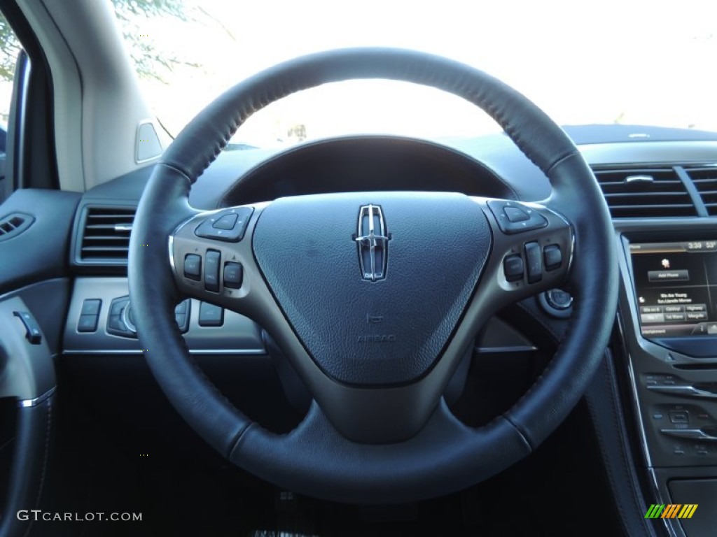 2014 Lincoln MKX AWD Ceramic/Dark Tuxedo Steering Wheel Photo #89759923