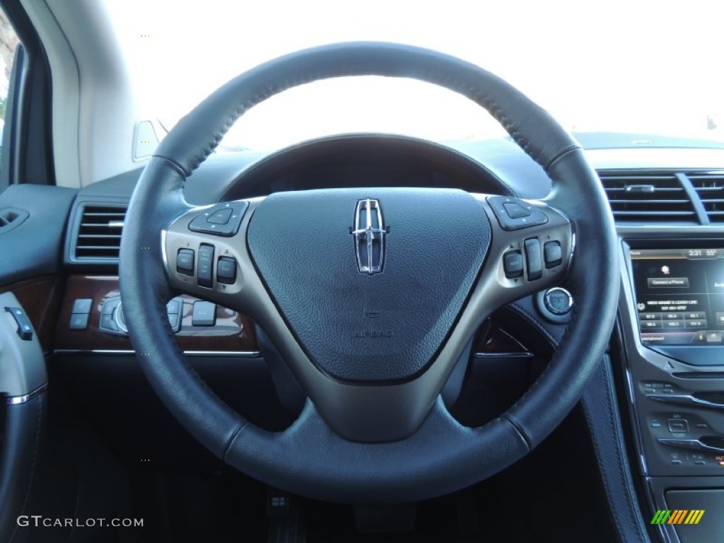 2014 Lincoln MKX FWD Charcoal Black Steering Wheel Photo #89760019