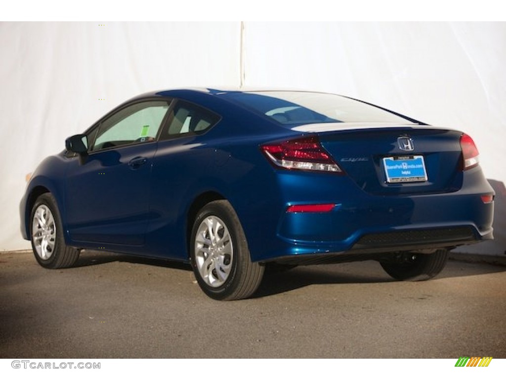 2014 Civic LX Coupe - Dyno Blue Pearl / Gray photo #2