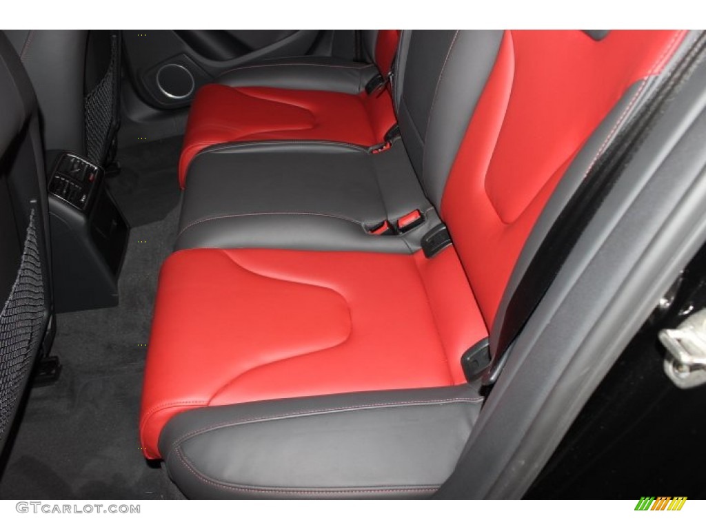 Black/Magma Red Interior 2013 Audi S4 3.0T quattro Sedan Photo #89761066