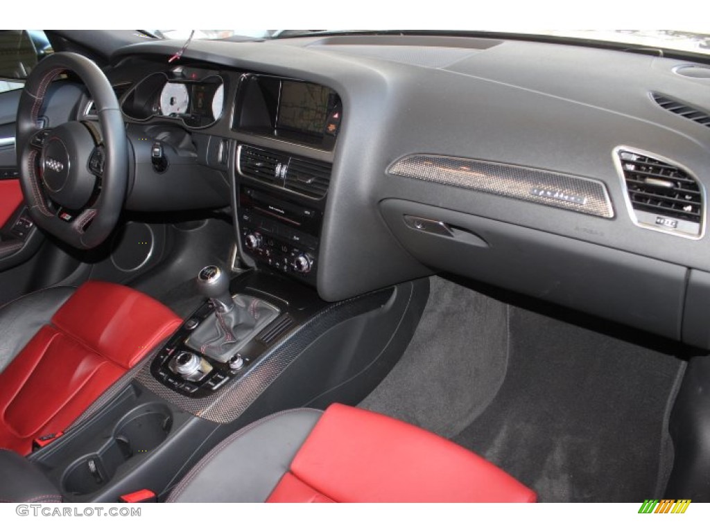 2013 Audi S4 3.0T quattro Sedan Black/Magma Red Dashboard Photo #89761111