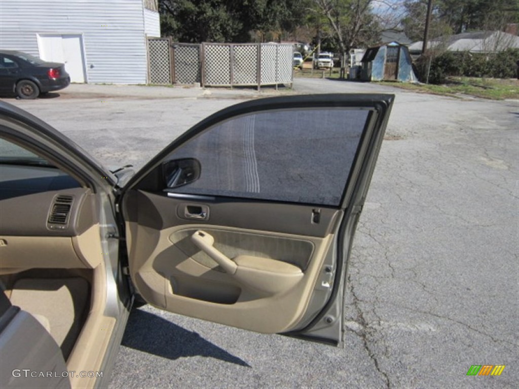 2004 Civic LX Sedan - Shoreline Mist Metallic / Ivory Beige photo #17