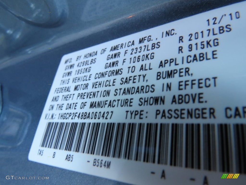 2011 Accord LX-P Sedan - Celestial Blue Metallic / Black photo #22