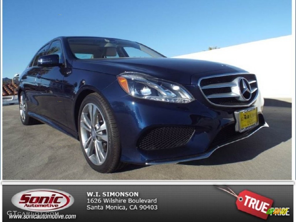 2014 E 350 Sport Sedan - Lunar Blue Metallic / Silk Beige/Espresso Brown photo #1