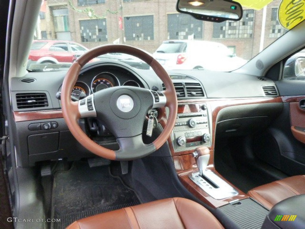 2009 Aura XR V6 - Carbon Flash Metallic / Morocco Brown photo #14