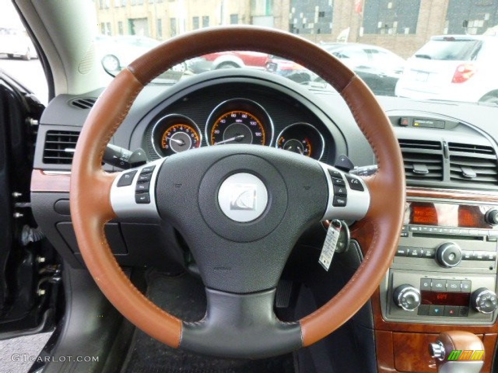 2009 Aura XR V6 - Carbon Flash Metallic / Morocco Brown photo #18