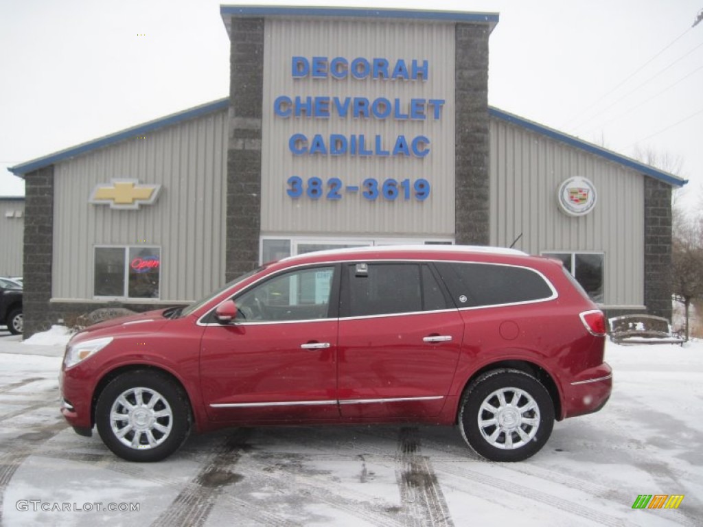 2013 Enclave Leather AWD - Crystal Red Tintcoat / Choccachino Leather photo #1