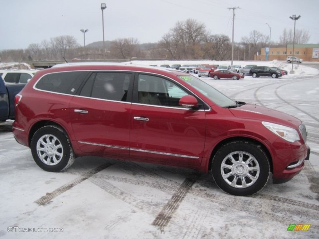 2013 Enclave Leather AWD - Crystal Red Tintcoat / Choccachino Leather photo #3