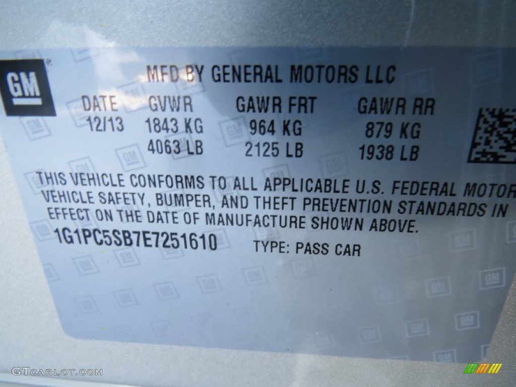 2014 Cruze LT - Champagne Silver Metallic / Medium Titanium photo #17