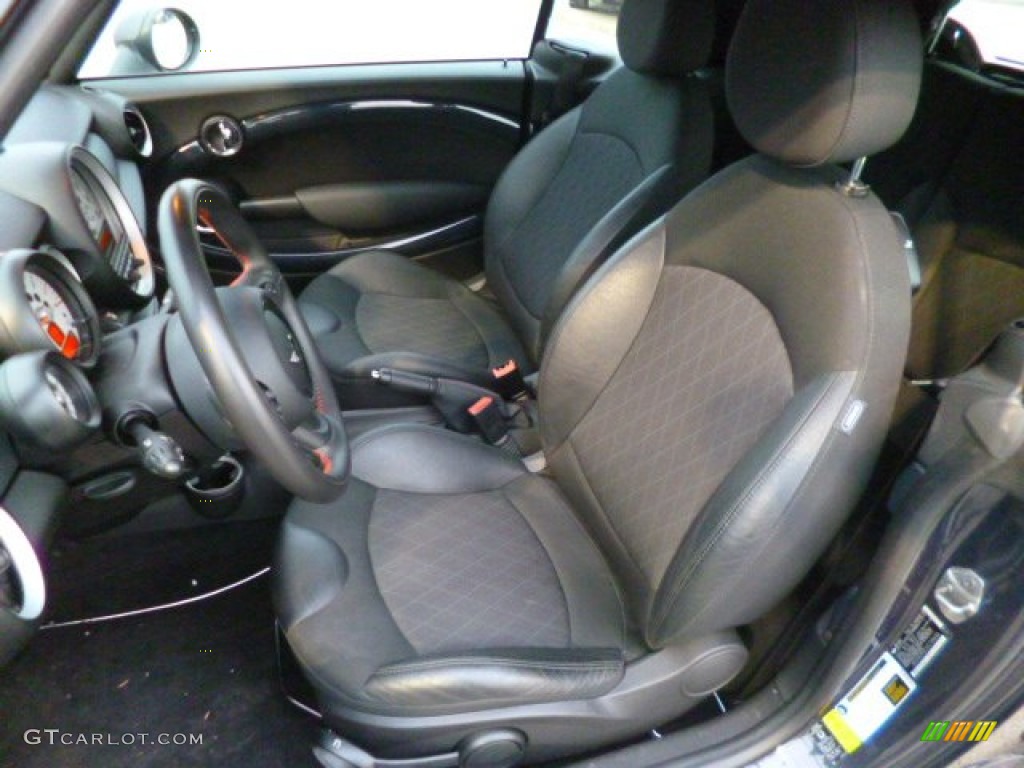 Carbon Black Checkered Cloth Interior 2012 Mini Cooper S Convertible Photo #89778530