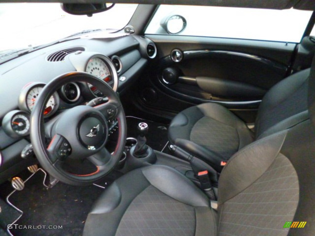 Carbon Black Checkered Cloth Interior 2012 Mini Cooper S Convertible Photo #89778551