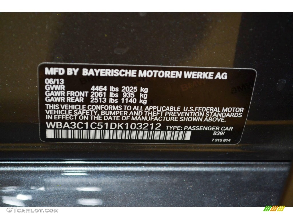 2013 3 Series Color Code B39 for Mineral Grey Metallic Photo #89778923
