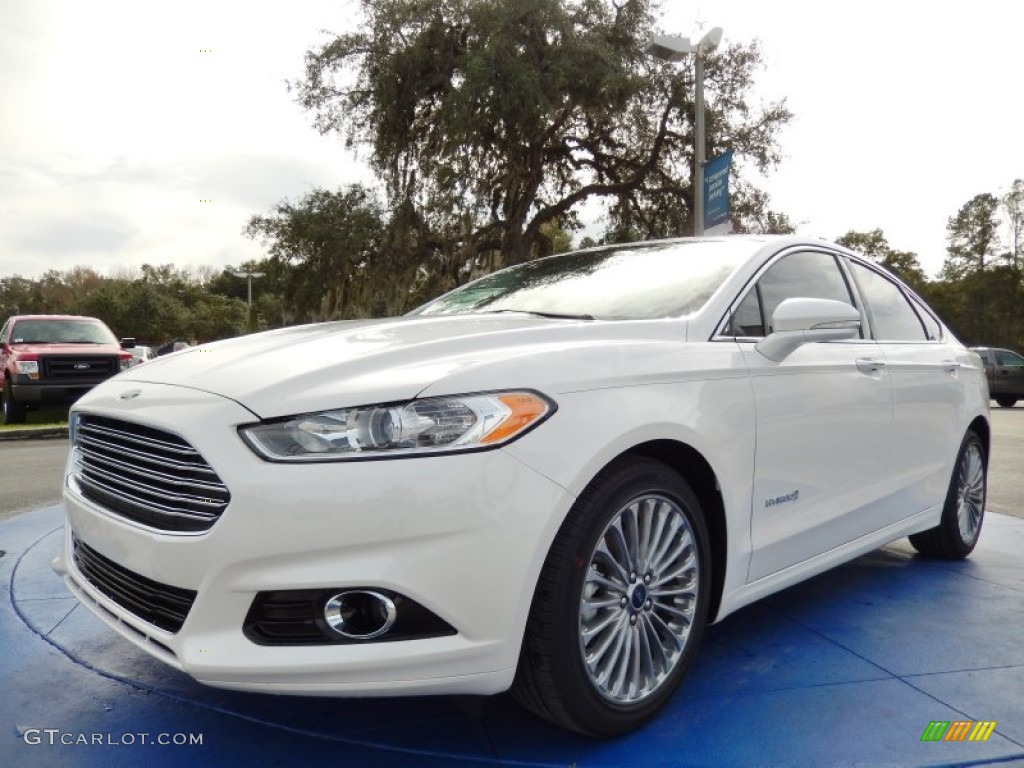 2014 Fusion Hybrid Titanium - White Platinum / Charcoal Black photo #1