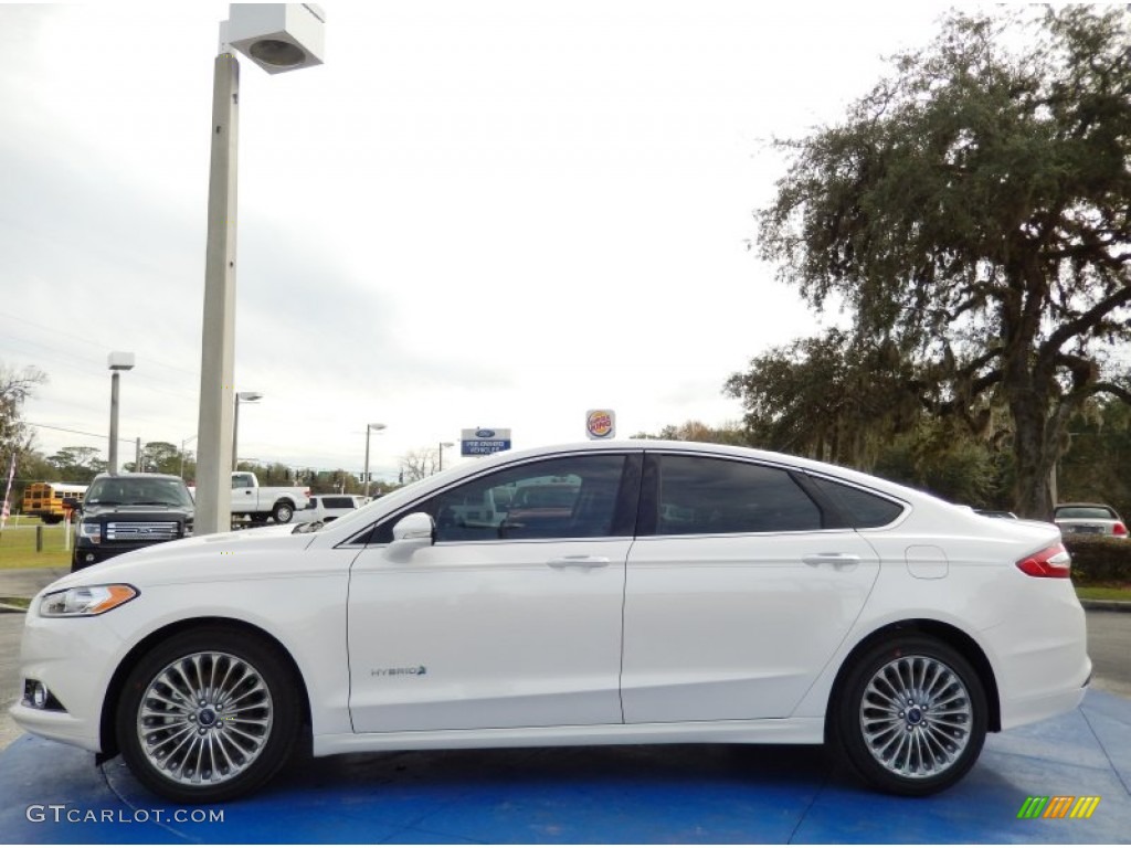 White Platinum 2014 Ford Fusion Hybrid Titanium Exterior Photo #89779583