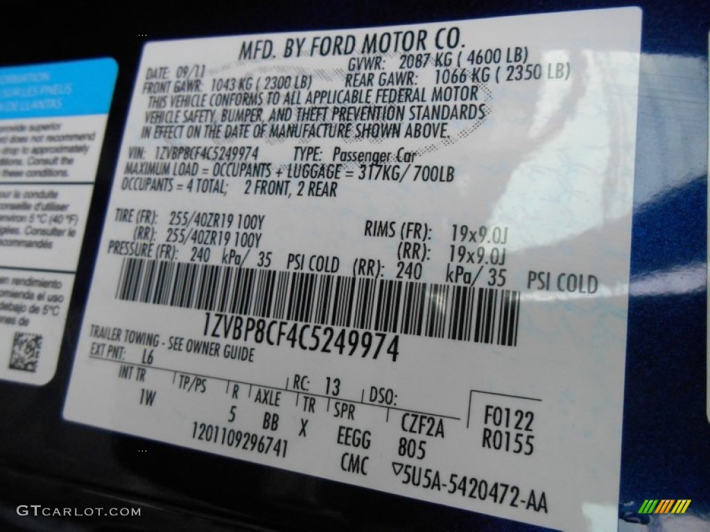2012 Mustang GT Coupe - Kona Blue Metallic / Charcoal Black photo #16