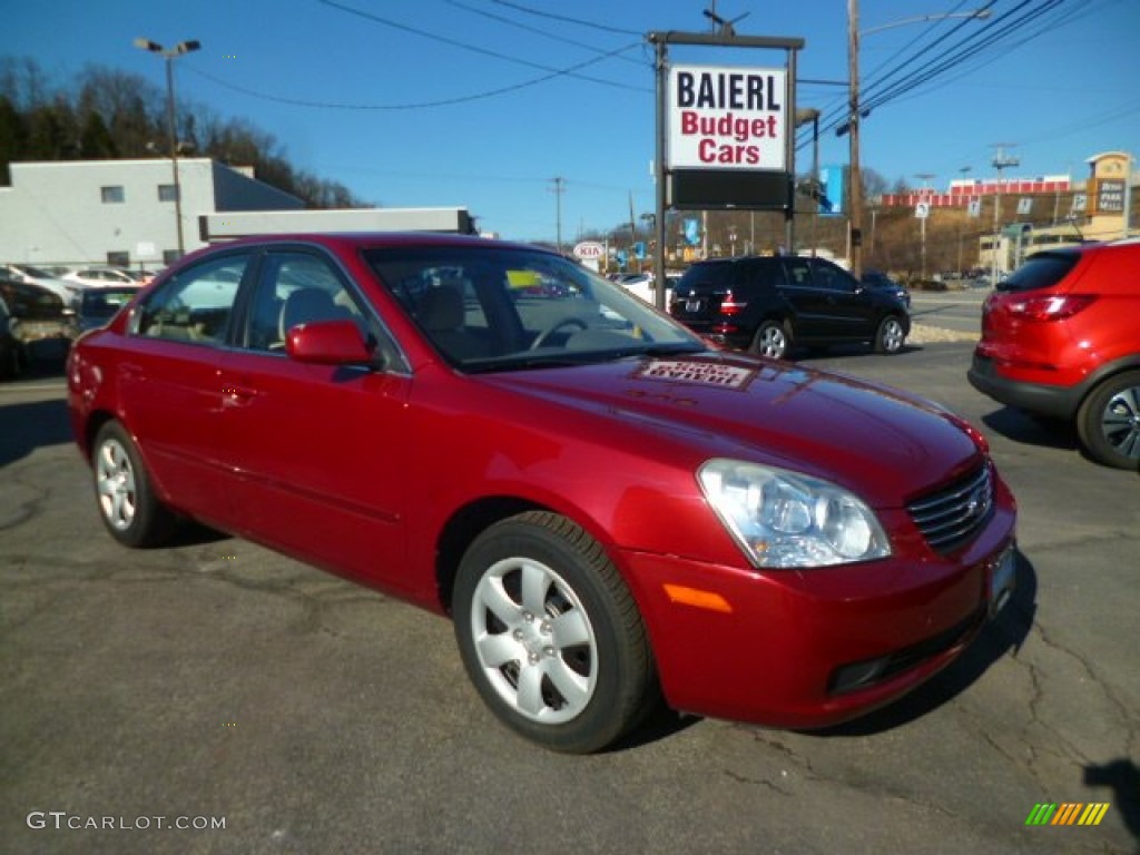 2008 Optima LX - Ruby Red / Beige photo #1