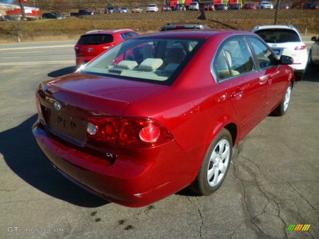 2008 Optima LX - Ruby Red / Beige photo #7