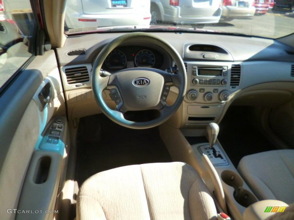 2008 Optima LX - Ruby Red / Beige photo #14