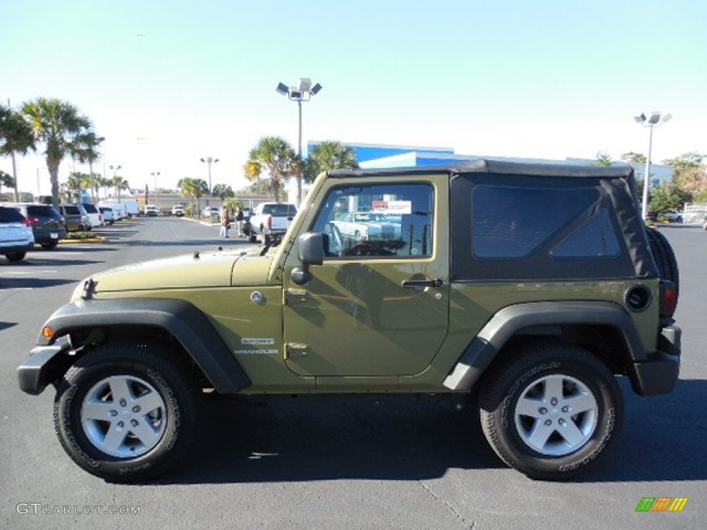 2013 Wrangler Sport 4x4 - Commando Green / Black photo #2
