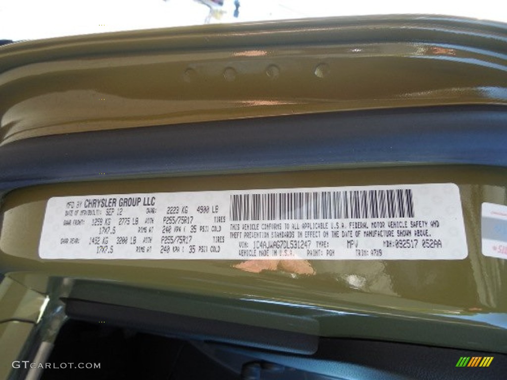 2013 Wrangler Sport 4x4 - Commando Green / Black photo #24