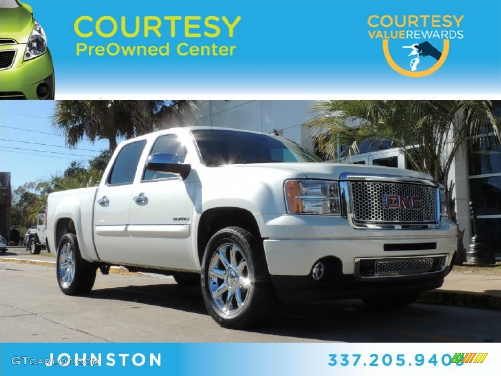 2012 Sierra 1500 Denali Crew Cab 4x4 - White Diamond Tricoat / Cocoa/Light Cashmere photo #1