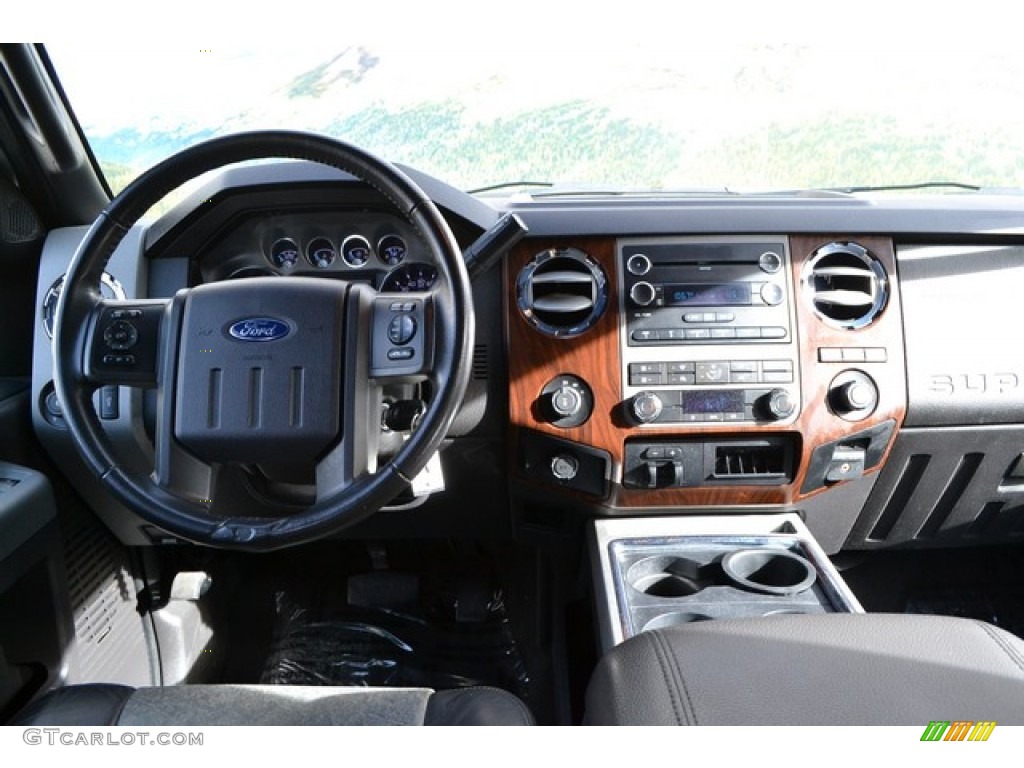 2011 Ford F250 Super Duty Lariat Crew Cab 4x4 Black Two Tone Leather Dashboard Photo #89793056