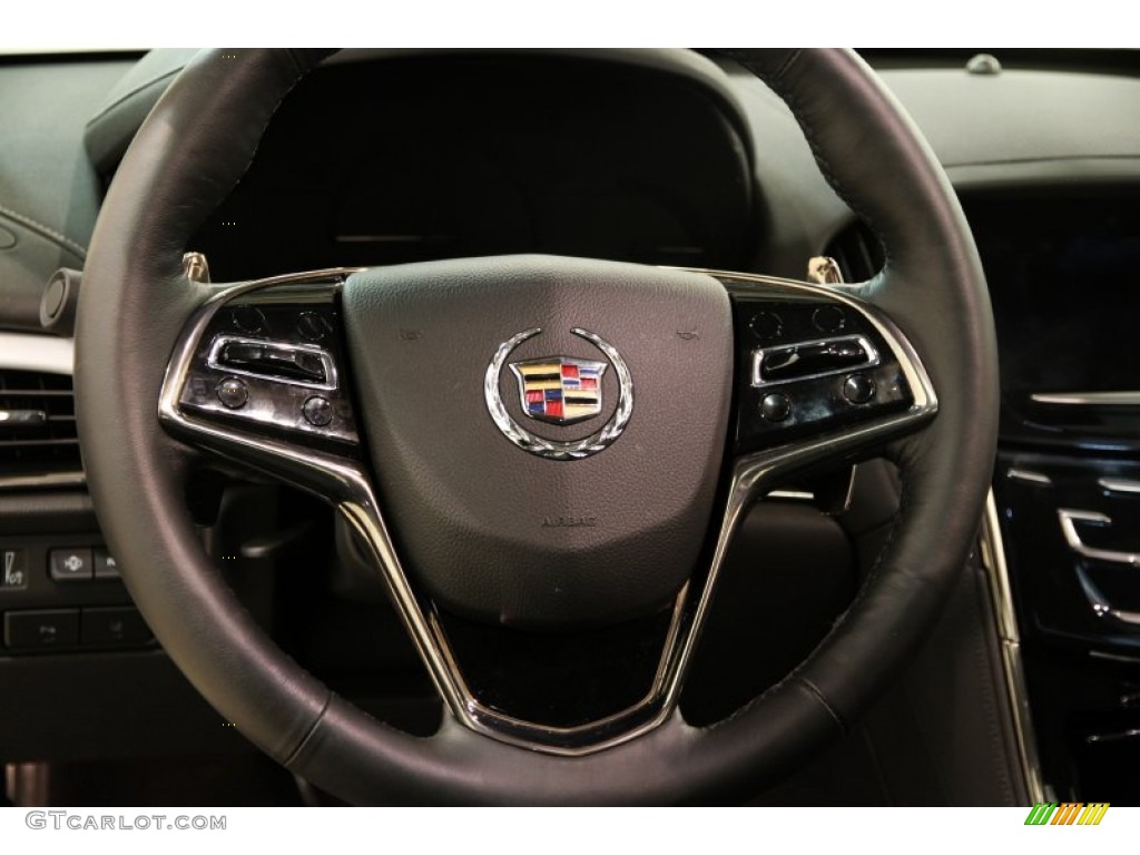 2014 Cadillac ATS 3.6L AWD Jet Black/Jet Black Steering Wheel Photo #89793122